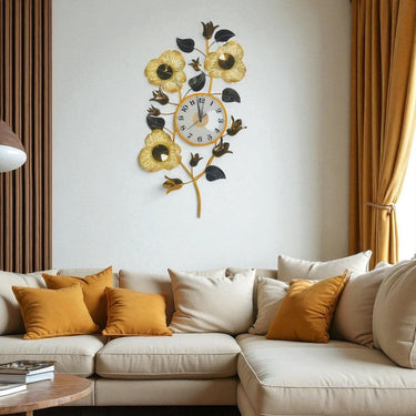 The Sun petal Wall Clock (19 x 35 Inches)